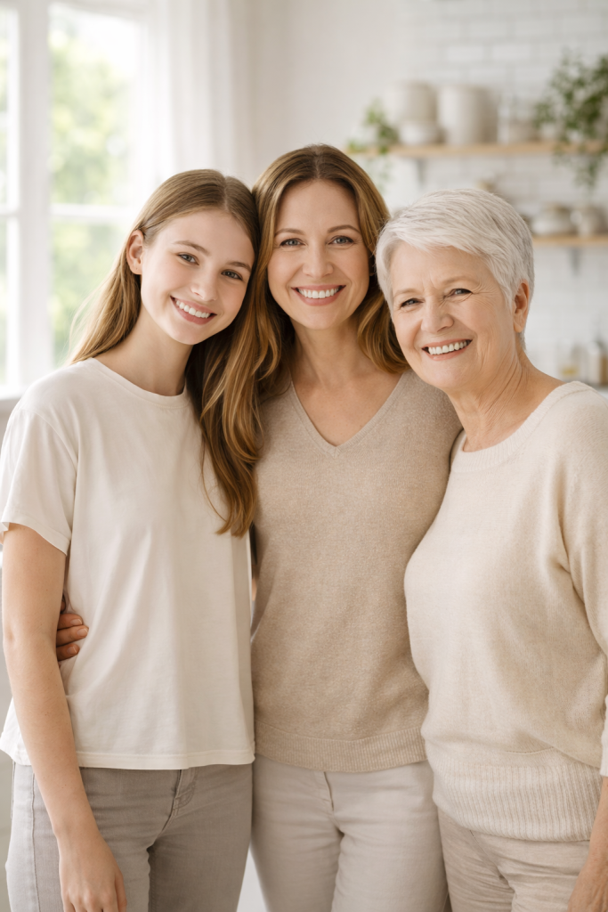 three generations of women